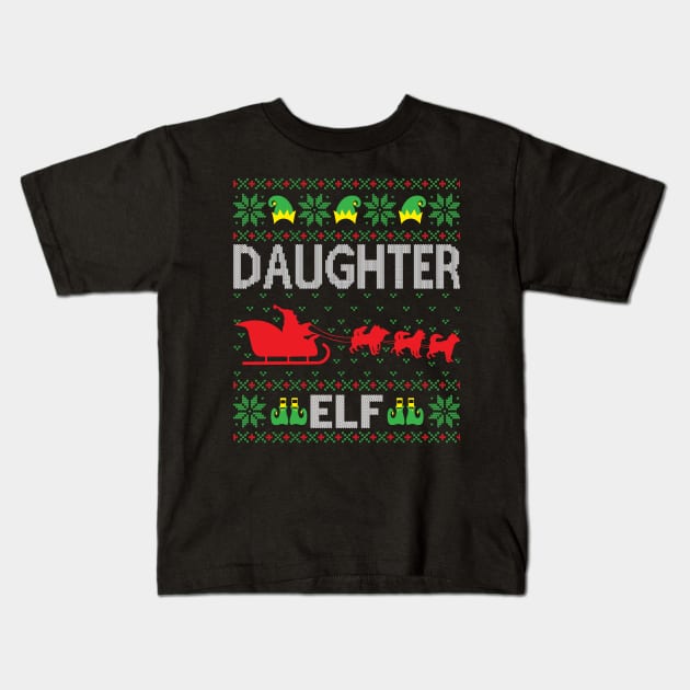 The Daughter elf ugly christmas sweater Kids T-Shirt by MZeeDesigns